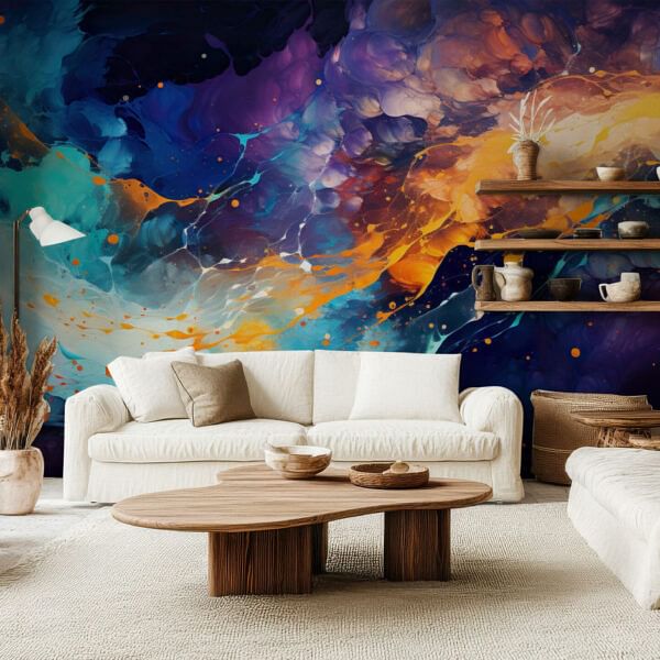 Vibrant Abstract Swirl Art Wallpaper