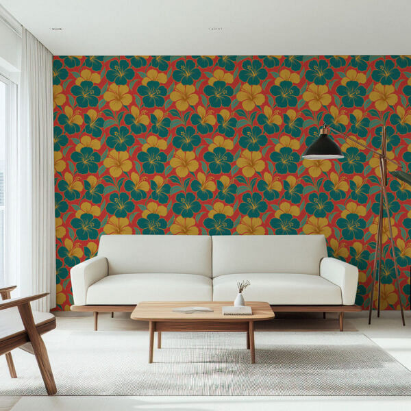 Florence Broadhurst Inspired Tropical Floral Elegance